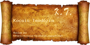 Kocsis Teodózia névjegykártya